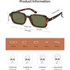 image:imageSOJOS Trendy Rectangle Polarized Sunglasses Womens Mens Small Retro Fashion Thin Slim Square Sunnies SJ2610Tortoise  Dark Green