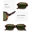 image:imageSOJOS Trendy Rectangle Polarized Sunglasses Womens Mens Small Retro Fashion Thin Slim Square Sunnies SJ2610Tortoise  Dark Green