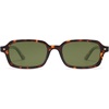 image:imageSOJOS Trendy Rectangle Polarized Sunglasses Womens Mens Small Retro Fashion Thin Slim Square Sunnies SJ2610Tortoise  Dark Green