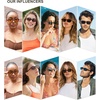 image:imageSOJOS Trendy Rectangle Polarized Sunglasses Womens Mens Small Retro Fashion Thin Slim Square Sunnies SJ2610Tortoise  Green