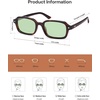 image:imageSOJOS Trendy Rectangle Polarized Sunglasses Womens Mens Small Retro Fashion Thin Slim Square Sunnies SJ2610Tortoise  Green