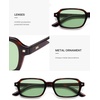 image:imageSOJOS Trendy Rectangle Polarized Sunglasses Womens Mens Small Retro Fashion Thin Slim Square Sunnies SJ2610Tortoise  Green