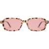 image:imageSOJOS Trendy Rectangle Polarized Sunglasses Womens Mens Small Retro Fashion Thin Slim Square Sunnies SJ2610Tortoise  Pink