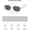 image:imageSOJOS Trendy Rectangle Polarized Sunglasses Womens Mens Small Retro Fashion Thin Slim Square Sunnies SJ2610White  Grey