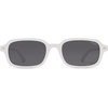 image:imageSOJOS Trendy Rectangle Polarized Sunglasses Womens Mens Small Retro Fashion Thin Slim Square Sunnies SJ2610White  Grey