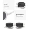image:imageSOJOS Trendy Rectangle Polarized Sunglasses Womens Mens Small Retro Fashion Thin Slim Square Sunnies SJ2610White  Grey