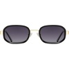 image:imageSOJOS Trendy Rectangle Polarized Sunglasses for Women MenRetro Square Shades Chic Sun Glasses SJ1291Goldblack RimGrey Lenses