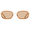 image:imageSOJOS Trendy Rectangle Polarized Sunglasses for Women MenRetro Square Shades Chic Sun Glasses SJ1291Goldbrown RimBrown Lenses