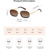 image:imageSOJOS Trendy Rectangle Polarized Sunglasses for Women MenRetro Square Shades Chic Sun Glasses SJ1291Goldtortoise RimBrown Lenses