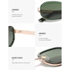image:imageSOJOS Trendy Rectangle Polarized Sunglasses for Women MenRetro Square Shades Chic Sun Glasses SJ1291Rose Goldgreen RimGreen Lenses