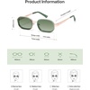 image:imageSOJOS Trendy Rectangle Polarized Sunglasses for Women MenRetro Square Shades Chic Sun Glasses SJ1291Rose Goldgreen RimGreen Lenses