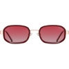 image:imageSOJOS Trendy Rectangle Polarized Sunglasses for Women MenRetro Square Shades Chic Sun Glasses SJ1291Rose Goldred RimRed Lenses
