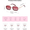 image:imageSOJOS Trendy Rectangle Polarized Sunglasses for Women MenRetro Square Shades Chic Sun Glasses SJ1291Rose Goldred RimRed Lenses