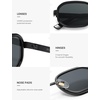 image:imageSOJOS Trendy Rectangle Polarized Sunglasses for Women MenRetro Square Shades Chic Sun Glasses SJ1291Shiny BlackGrey Lenses