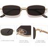 image:imageSOJOS Trendy Rectangle Sunglasses Womens Mens Retro 80s 90s Y2k Chic Narrow Thin Skinny Sunnies SJ1187Bright GoldGrey