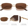 image:imageSOJOS Trendy Rectangle Sunglasses Womens Mens Retro 80s 90s Y2k Chic Narrow Thin Skinny Sunnies SJ1187GoldDark Brown