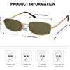 image:imageSOJOS Trendy Rectangle Sunglasses Womens Mens Retro 80s 90s Y2k Chic Narrow Thin Skinny Sunnies SJ1187Shiny GoldGreen