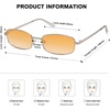 image:imageSOJOS Trendy Rectangle Sunglasses Womens Mens Retro 80s 90s Y2k Chic Narrow Thin Skinny Sunnies SJ1187SilverOrange