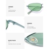 image:imageSOJOS Trendy Small Oval Polarized Sunglasses for Women Men Chic Y2K Fun Sunnies SJ1251GreenLight Green Tint