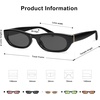 image:imageSOJOS Trendy Small Rectangle Polarized Sunglasses for Women Men Retro Y2K Narrow Thin Skinny Sunnies SJ2363BlackGrey
