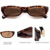 image:imageSOJOS Trendy Small Rectangle Polarized Sunglasses for Women Men Retro Y2K Narrow Thin Skinny Sunnies SJ2363Brown TortoiseBrown