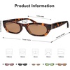 image:imageSOJOS Trendy Small Rectangle Polarized Sunglasses for Women Men Retro Y2K Narrow Thin Skinny Sunnies SJ2363Brown TortoiseBrown