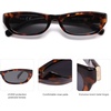 image:imageSOJOS Trendy Small Rectangle Polarized Sunglasses for Women Men Retro Y2K Narrow Thin Skinny Sunnies SJ2363Brown TortoiseGrey