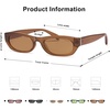 image:imageSOJOS Trendy Small Rectangle Polarized Sunglasses for Women Men Retro Y2K Narrow Thin Skinny Sunnies SJ2363Clear BrownLight Brown