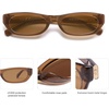 image:imageSOJOS Trendy Small Rectangle Polarized Sunglasses for Women Men Retro Y2K Narrow Thin Skinny Sunnies SJ2363Clear BrownLight Brown