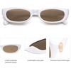 image:imageSOJOS Trendy Small Rectangle Polarized Sunglasses for Women Men Retro Y2K Narrow Thin Skinny Sunnies SJ2363WhiteBrown