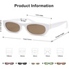 image:imageSOJOS Trendy Small Rectangle Polarized Sunglasses for Women Men Retro Y2K Narrow Thin Skinny Sunnies SJ2363WhiteBrown