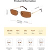 image:imageSOJOS Trendy Small Square Sunglasses Womens Retro Rimless Sun Glasses Vintage Narrow Shades SJ1280Gold  Brown Lens