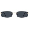 image:imageSOJOS Trendy Small Square Sunglasses Womens Retro Rimless Sun Glasses Vintage Narrow Shades SJ1280Gold  Grey Lens