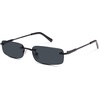 image:imageSOJOS Trendy Small Square Sunglasses Womens Retro Rimless Sun Glasses Vintage Narrow Shades SJ1280Shiny Black  Grey Lens