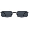 image:imageSOJOS Trendy Small Square Sunglasses Womens Retro Rimless Sun Glasses Vintage Narrow Shades SJ1280Shiny Black  Grey Lens