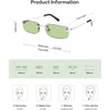 image:imageSOJOS Trendy Small Square Sunglasses Womens Retro Rimless Sun Glasses Vintage Narrow Shades SJ1280Silver  Green Lens