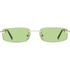 image:imageSOJOS Trendy Small Square Sunglasses Womens Retro Rimless Sun Glasses Vintage Narrow Shades SJ1280Silver  Green Lens