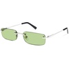 image:imageSOJOS Trendy Small Square Sunglasses Womens Retro Rimless Sun Glasses Vintage Narrow Shades SJ1280Silver  Green Lens