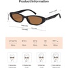 image:imageSOJOS Trendy Small Thin Y2k Cat Eye Polarized Sunglasses Womens Mens 80s 90s Retro Oval Sunnies SJ2664BlackBrown