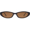 image:imageSOJOS Trendy Small Thin Y2k Cat Eye Polarized Sunglasses Womens Mens 80s 90s Retro Oval Sunnies SJ2664BlackBrown