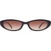 image:imageSOJOS Trendy Small Thin Y2k Cat Eye Polarized Sunglasses Womens Mens 80s 90s Retro Oval Sunnies SJ2664BlackGradient Reddish Brown