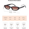 image:imageSOJOS Trendy Small Thin Y2k Cat Eye Polarized Sunglasses Womens Mens 80s 90s Retro Oval Sunnies SJ2664BlackGradient Reddish Brown