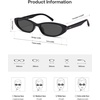 image:imageSOJOS Trendy Small Thin Y2k Cat Eye Polarized Sunglasses Womens Mens 80s 90s Retro Oval Sunnies SJ2664BlackGrey