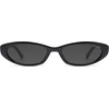 image:imageSOJOS Trendy Small Thin Y2k Cat Eye Polarized Sunglasses Womens Mens 80s 90s Retro Oval Sunnies SJ2664BlackGrey