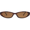 image:imageSOJOS Trendy Small Thin Y2k Cat Eye Polarized Sunglasses Womens Mens 80s 90s Retro Oval Sunnies SJ2664Brown TortoiseBrown