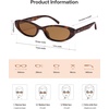 image:imageSOJOS Trendy Small Thin Y2k Cat Eye Polarized Sunglasses Womens Mens 80s 90s Retro Oval Sunnies SJ2664Brown TortoiseBrown