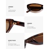 image:imageSOJOS Trendy Small Thin Y2k Cat Eye Polarized Sunglasses Womens Mens 80s 90s Retro Oval Sunnies SJ2664Brown TortoiseBrown