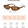 image:imageSOJOS Trendy Small Thin Y2k Cat Eye Polarized Sunglasses Womens Mens 80s 90s Retro Oval Sunnies SJ2664Dark BrownBrown