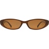image:imageSOJOS Trendy Small Thin Y2k Cat Eye Polarized Sunglasses Womens Mens 80s 90s Retro Oval Sunnies SJ2664Dark BrownBrown