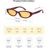 image:imageSOJOS Trendy Small Thin Y2k Cat Eye Polarized Sunglasses Womens Mens 80s 90s Retro Oval Sunnies SJ2664Dark RedYellow Tint